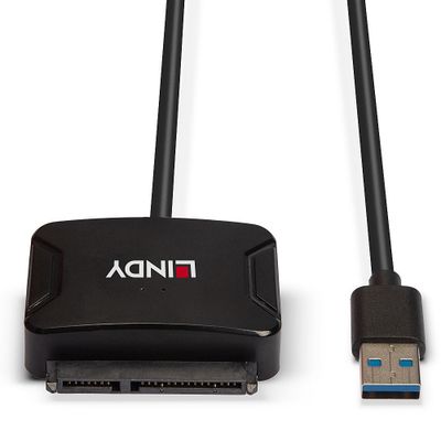 LINDY USB 3.2 Gen 1 (USB 3.0) Converter [1x USB 3.2 Gen 1 stekker A (USB 3.0) - 1x SATA-combi-stekker 15+7-polig] 43311 1 m