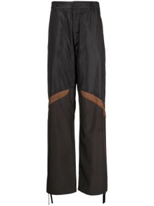 Moncler panelled straight-leg cargo trousers - Marron