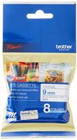 Brother M-K223, niet-gelamineerde tape 9 mm wit/blauw P-touch 55/65 / 75/85 / 110 / BB4