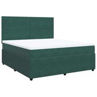 vidaXL Boxspring met matras fluweel donkergroen 180x200 cm, boxspring, ledikant, bedframe, bed, boxspring bed, bedbodem, seniorenbed, senioren bed