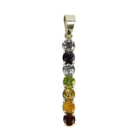 Chakra Hanger 7 Halfedelstenen Zilver - thumbnail