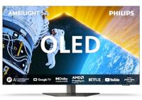 Philips Ambilight 48OLED809 4K OLED Smart TV - 48-inch scherm met P5 AI Perfect Picture Ultra HD, Google TV, Dolby Vision en Dolby Atmos Sound, werkt met Alexa en Google Assistant - Metalen randframe