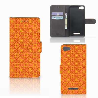 Wiko Lenny 2 Telefoon Hoesje Batik Oranje