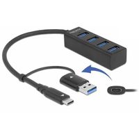 4-poorts USB 3.2 Gen 1 hub met USB Type-C of USB Type-A aansluiting USB-hub - thumbnail