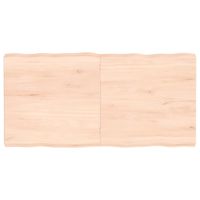 Tafelblad natuurlijke rand 120x60x6 cm massief eikenhout