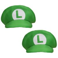 2x stuks groene Loodgieter pet voor Luigi