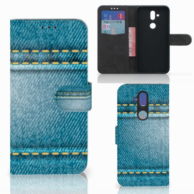Nokia 8.1 Wallet Case met Pasjes Jeans