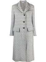 Thom Browne manteau à carreaux en tweed - Gris