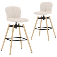 Vidaxl Barstoelen Draaibaar 2 St Stof Crème