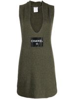 CHANEL Pre-Owned robe sans manches à patch logo (2008) - Vert