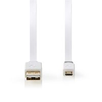 Nedis CCBW60500WT10 USB-kabel 1 m USB 2.0 USB A Micro-USB B Wit - thumbnail