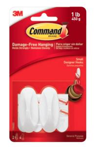 3M Command-Small Designer-haak (l x b x h) 54 x 25 x 22 mm Wit Inhoud: 2 stuk(s)