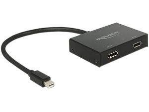 Delock 87695 DisplayPort 1.2-splitter 1 x mini-DisplayPort in > 2 x DisplayPort uit 4K