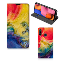 Bookcase Samsung Galaxy A20s Watercolor Dark - thumbnail