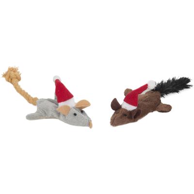 Kattenspeeltje Muis Knisper Kerst 22 x 7 x 4 cm Flamingo Mix