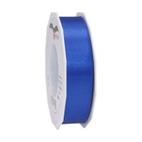 1x Luxe blauwe satijnen lint rollen 2,5 cm x 25 meter cadeaulint verpakkingsmateriaal   -