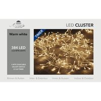 1x Clusterverlichting timer 384 warm witte leds    - - thumbnail