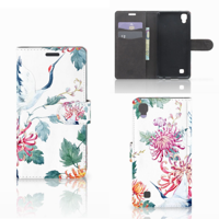 LG X Power Telefoonhoesje met Pasjes Bird Flowers