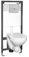Kerra K-50 Slim toiletset met Sydney toilet, Rossa toiletzitting en Pacific drukplaat chroom