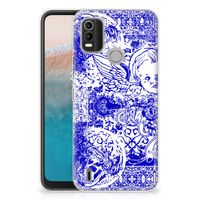 Silicone Back Case Nokia C21 Plus Angel Skull Blauw