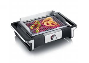 Severin PG 8113 Tafelgrill Tafel CoolTouch-behuizing, Kabelgebonden, Traploze temperatuurregeling Zwart/zilver