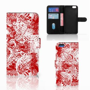 Telefoonhoesje met Naam Apple iPhone 7 Plus | 8 Plus Angel Skull Rood