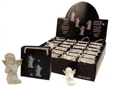 Geschenktasje Praying for Peace met engeltje - 5.3 - Polyresin (24 stuks) - M