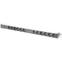 Digitus DN-95405 19 inch Stekkerdoos voor patchkast 1 HE Geaarde contactdoos Zwart - thumbnail