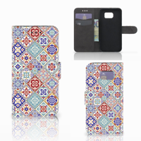 Samsung Galaxy S6 Edge Bookcase Tiles Color