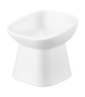 Yamazaki 1781 Tower Keramische voederbak, met schuine rand, wit, keramiek, minimalistisch, 12 x 12 x 11,5 cm