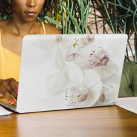 Witte orchidee laptop huid