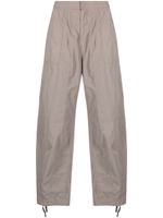 Ten C pantalon en coton à lien de resserrage - Gris