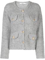 b+ab cardigan en tweed à poches plaquées - Gris