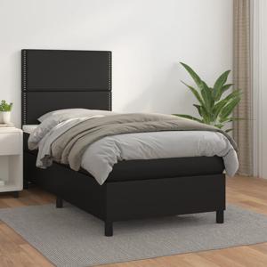 Boxspring met matras kunstleer zwart 90x190 cm SKU: V3142755