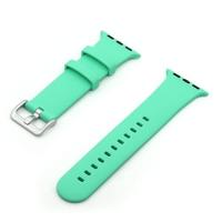 By Qubix - Rubberen sportbandje met gesp - Mint groen - Compatible met Apple Watch 38mm / 40mm / 41mm / 42mm - Compatible Apple watch bandjes