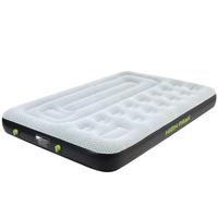 High Peak Unisex Multi Comfort Plus luchtbed, met geïntegreerde voetpomp en antislipfunctie, ademend, robuust, zachte bovenkant voor binnen en buiten, grijs/groen/zwart, 198 x 137 x 22 cm