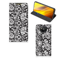 Xiaomi Poco X3 Pro | Poco X3 Smart Cover Black Flowers - thumbnail