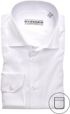 Ledȗb Heren Overhemd Spierwit Comfort Blend Borstzakje Modern Fit ML7