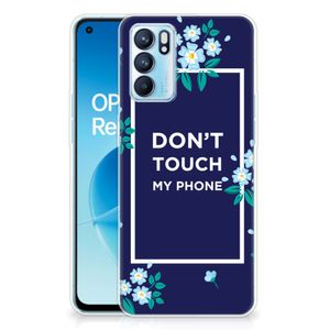 OPPO Reno 6 5G Silicone-hoesje Flowers Blue DTMP