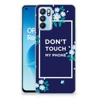 OPPO Reno 6 5G Silicone-hoesje Flowers Blue DTMP - thumbnail