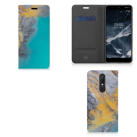 Nokia 5.1 (2018) Standcase Marble Blue Gold
