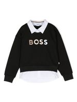 BOSS Kidswear sweat à logo embossé - Noir