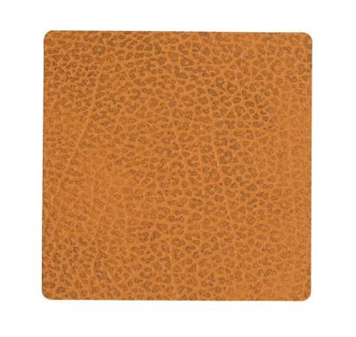 LIND DNA Onderzetter Leer Hippo Curry 10 x 10 cm