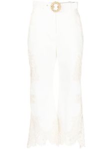 ZIMMERMANN pantalon Tiggy à broderies - Blanc