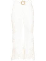 ZIMMERMANN pantalon Tiggy à broderies - Blanc