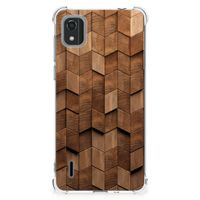 Stevig Telefoonhoesje voor Nokia C2 2nd Edition Wooden Cubes