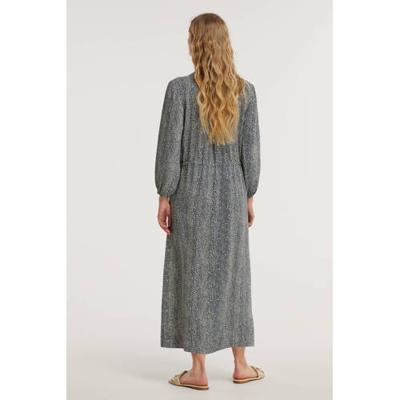 Moscow blousejurk met all over print donkerblauw