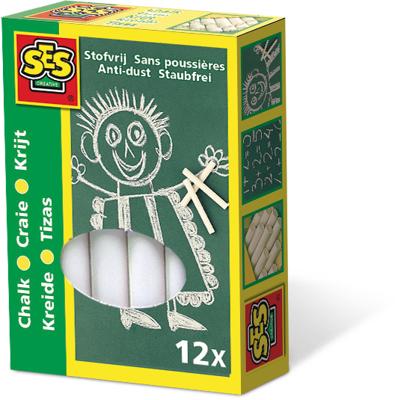 SES Creative bordkrijtjes junior wit 12 stuks