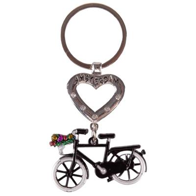 Matix Sleutelhanger Amsterdam Hart 6 Cm Staal Zwart/zilver