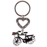 Matix Sleutelhanger Amsterdam Hart 6 Cm Staal Zwart/zilver